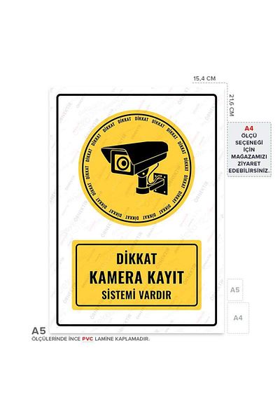 Posterya Ul01420-A5 - Attention Camera Recording System Warning Sign (15.4×21.6cm)