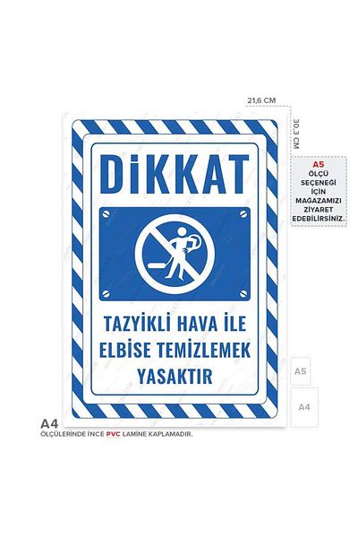 Posterya Ul02811-A4 - Clothes Cleaning Prohibited with Compressed Air Warning Sign (21,6×30,3cm)