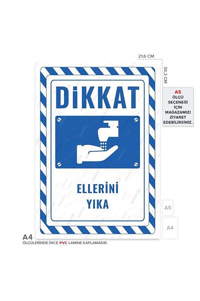 Posterya Ul02347-A4 - Wash Hands Warning Sign (21.6×30.3cm)