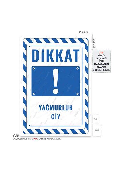 Posterya Ul02810-A5 - Raincoat Wear Warning Sign (15,4×21,6cm)