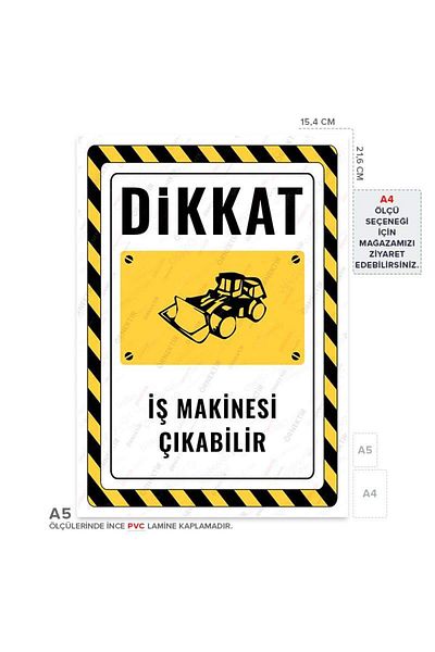 Posterya Ul02722-A5 - Work Machine Removable Warning Sign (15.4×21.6cm)