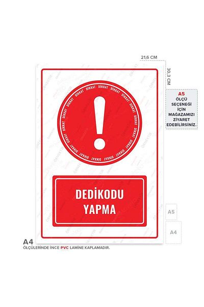 Posterya Ul01727-A4 - Do Not Make Gossip Warning Sign (21.6×30.3cm)
