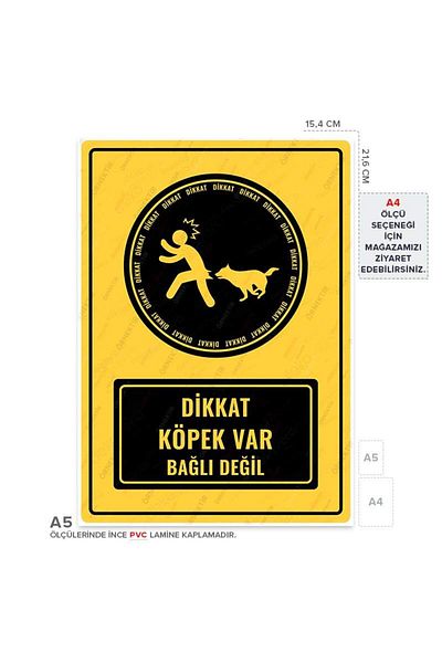 Posterya Ul01467-A5 - Caution Dog Not Tied Warning Sign (15,4×21,6cm)