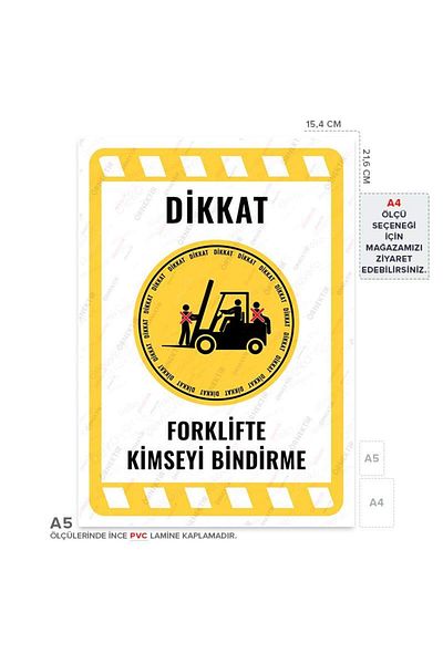Posterya Ul01925-A5 - Do Not Carry Anyone on Forklift Warning Sign (15,4×21,6cm)