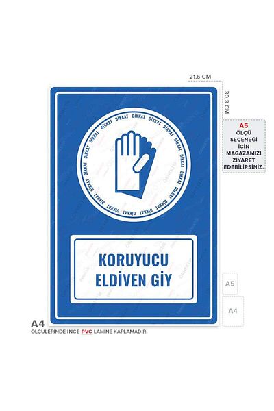 Posterya Ul01145-A4 - Protective Glove Wear Warning Sign (21,6×30,3cm)