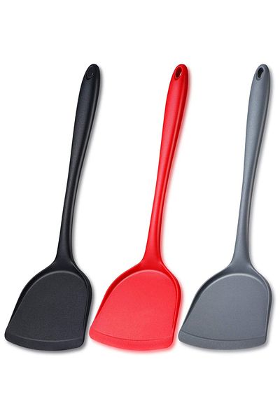Single (1 Piece) Hard Silicone Heat Resistant Fireproof Non-Stick Spatula