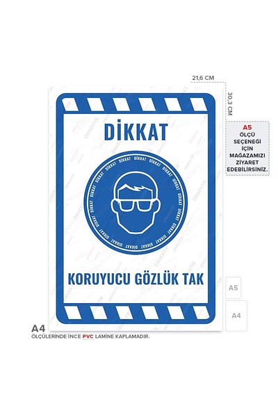 Posterya Ul01959-A4 - Protective Glasses Plug Warning Sign (21.6×30.3cm)