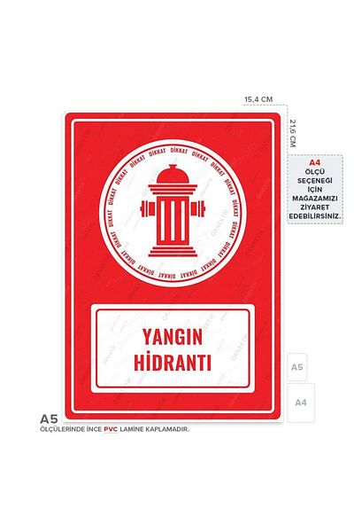 Posterya Ul01625-A5 - Fire Hydrant Warning Sign (15.4×21.6cm)