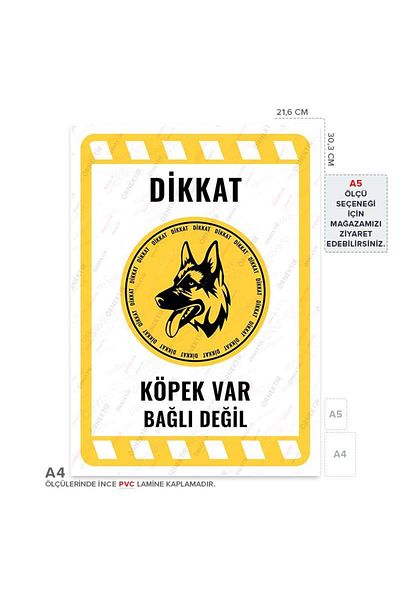 Posterya Ul02177-A4 - Caution Dog Not Tied Warning Sign (21,6×30,3cm)