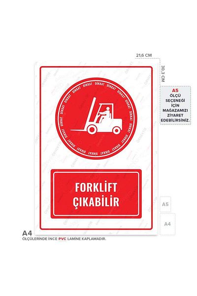 Posterya Ul01044-A4 - Forklift Exit Warning Sign (21.6×30.3cm)