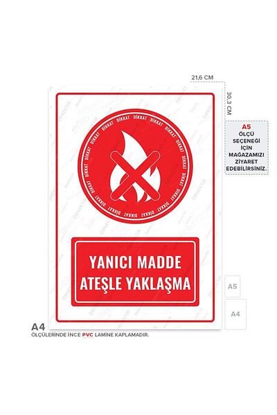 Posterya Ul01610-a4 - علامة تحذير من المواد القابلة للاشتعال عند التعرض للحريق (21,6×30,3 سم)