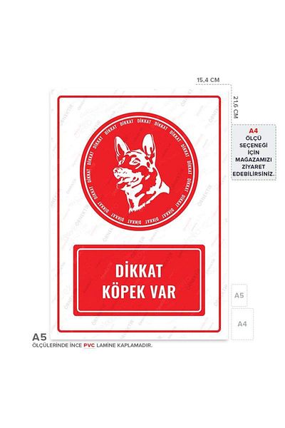Posterya Ul01494-A5 - Caution Dog Warning Sign (15.4×21.6cm)