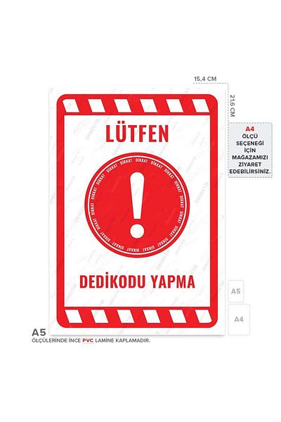 Posterya Ul02307-A5 - Please Do Not Gossip Warning Sign (15.4×21.6cm)