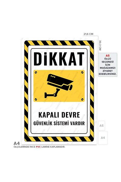 Posterya Ul02560-A4 - Attention Closed Circuit Security System Warning Sign (21.6×30.3cm)