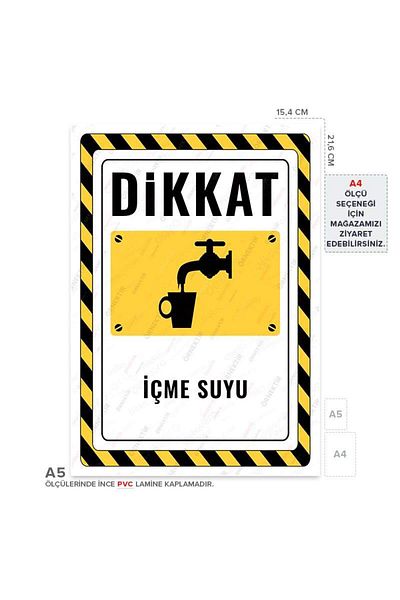Posterya Ul02352-A5 - Drinking Water Warning Sign (15,4×21,6cm)