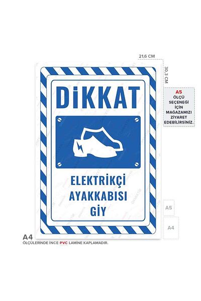 Posterya Ul02771-A4 - Electrician Shoes Wear Warning Sign (21,6×30,3cm)