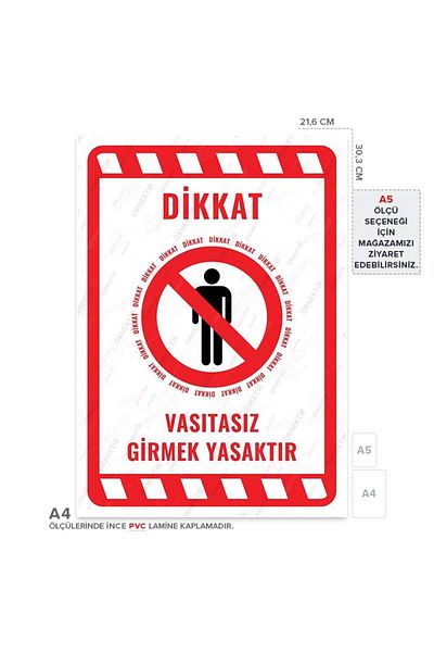 Posterya Ul02236-A4 - It Is Forbidden to Enter Without Means Warning Sign (21,6×30,3cm)