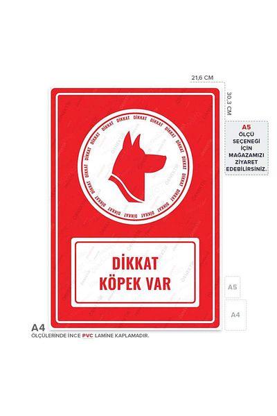 Posterya Ul01445-A4 - Caution Dog Warning Sign (21.6×30.3cm)