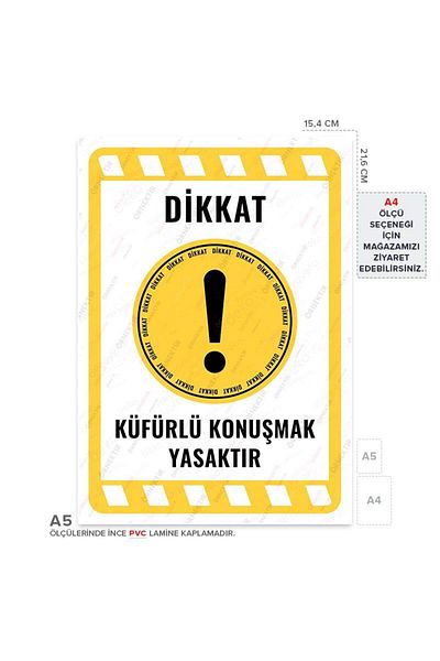 Posterya Ul02300-A5 - Warning Sign of Prohibited Speech with Mildew (15,4×21,6cm)