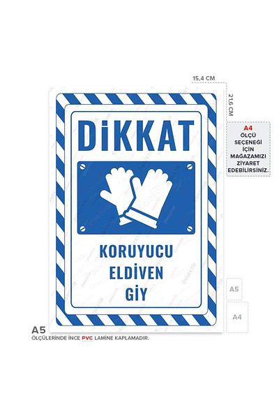 Posterya Ul02379-A5 - Protective Glove Wear Warning Sign (15,4×21,6cm)