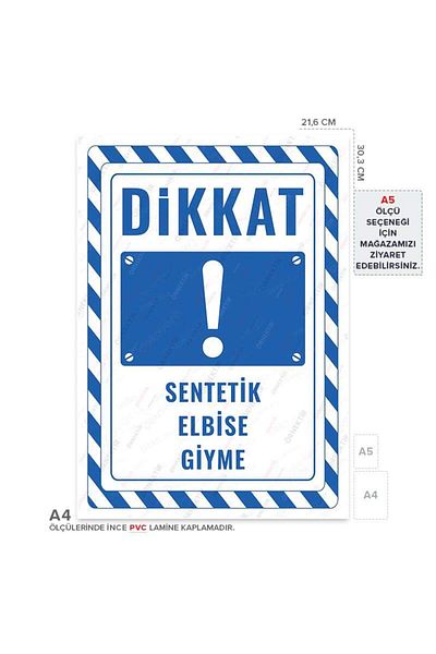 Posterya Ul02809-A4 - Warning Sign for Wearing Synthetic Clothes (21,6×30,3cm)
