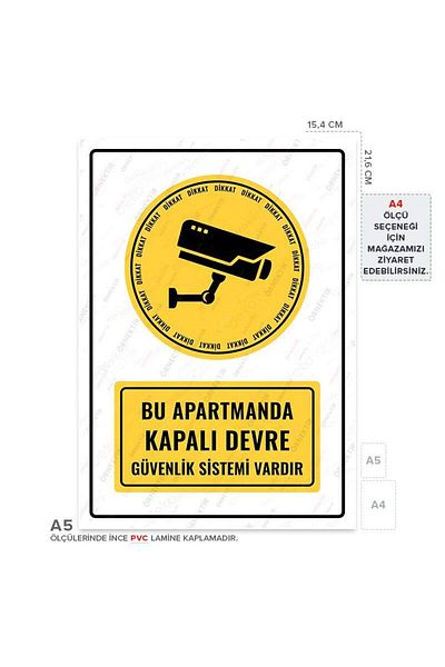 Posterya Ul01336-A5 - This Apartment Has a Closed Circuit Security System Warning Sign (15,4×21,6cm)