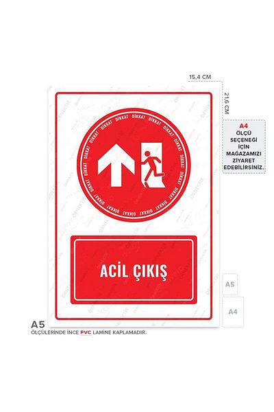 Posterya Ul01650-A5 - Emergency Exit Left Direction up Warning Sign (15,4×21,6cm)