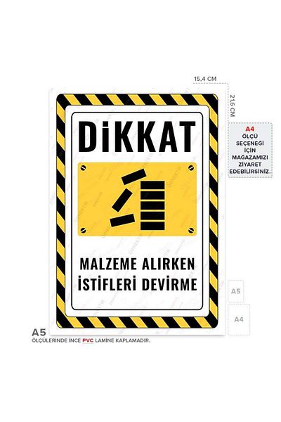 Posterya Ul02831-A5 - Warning Sign for Tilting Stacks When Material Is Picked up (15.4×21.6cm)