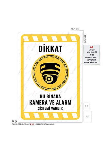 Posterya Ul02121-A5 - There Is a Camera and Alarm System in This Building Warning Sign (15.4×21.6cm)