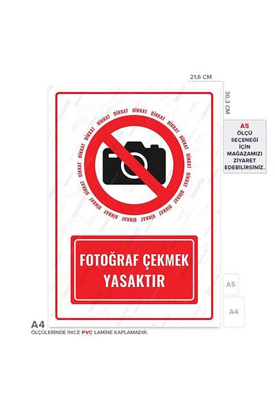 Posterya Ul01549-A4 - Photography Prohibited Warning Sign (21.6×30.3cm)