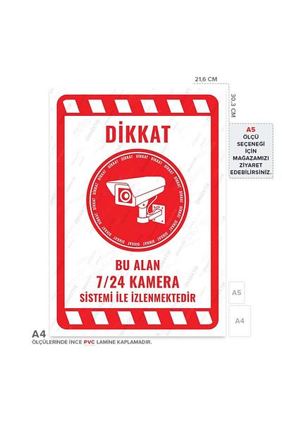 Posterya Ul02050-A4 - This Area Is Monitored 24/7 Camera System Warning Sign (21.6×30.3cm)