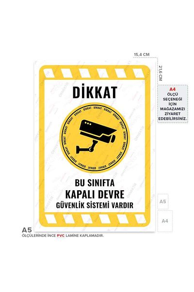 Posterya Ul02095-A5 - This Class Has Closed Circuit Security System Warning Sign (15,4×21,6cm)