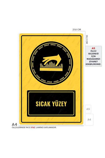 Posterya Ul01073-A4 - Hot Surface Warning Sign (21.6×30.3cm)