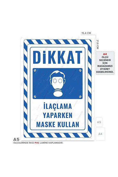 Posterya Ul02753-A5 - Use Mask While Spraying Warning Sign (15,4×21,6cm)