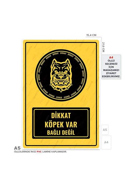 Posterya Ul01475-A5 - Caution Dog Not Tied Warning Sign (15,4×21,6cm)
