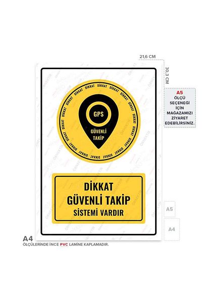 Posterya Ul01436-A4 - Attention Safe Tracking System Warning Sign (21,6×30,3cm)