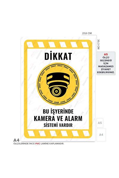 Posterya Ul02125-A4 - There Is a Camera and Alarm System in This Workplace Warning Sign (21.6×30.3cm)