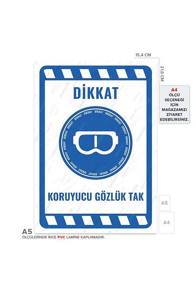 Posterya Ul01919-A5 - Protective Glasses Warning Sign (15,4×21,6cm)