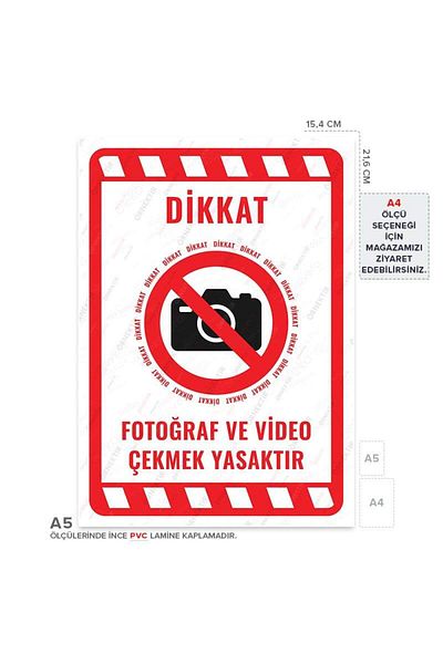 Posterya Ul02214-A5 - Photo and Video Shooting Prohibited Warning Sign (15.4×21.6cm)