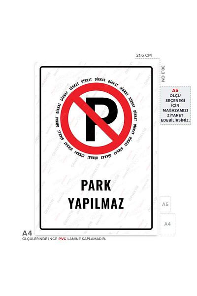 Posterya Ul01705-A4 - No Parking Warning Sign (21.6×30.3cm)