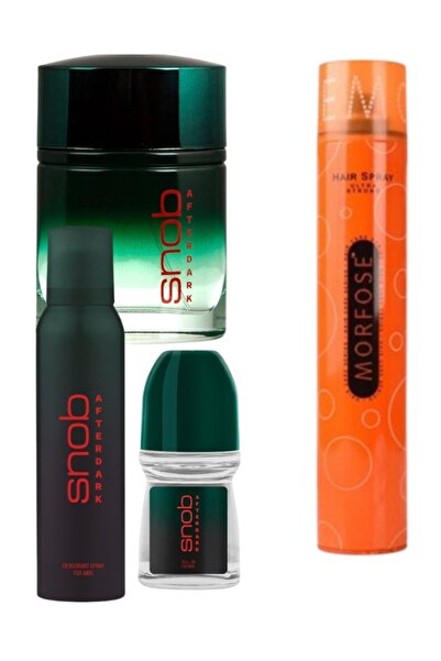 snop EDT For Men 100 ml + 150 ml Deodorant + 50ml Rolon + Morfose-Saç spreyi ...