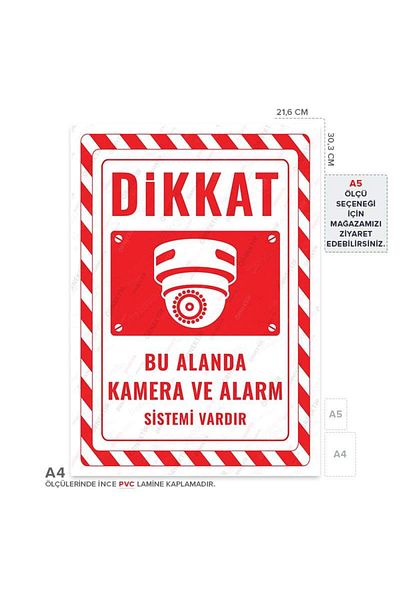 Posterya Ul02533-A4 - There Is a Camera and Alarm System in This Area Warning Sign (21.6×30.3cm)