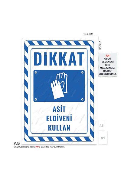 Posterya Ul02764-A5 - Wear Acid Gloves Warning Sign (15,4×21,6cm)
