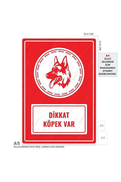 Posterya Ul01477-A5 - Caution Dog Warning Sign (15,4×21,6cm)