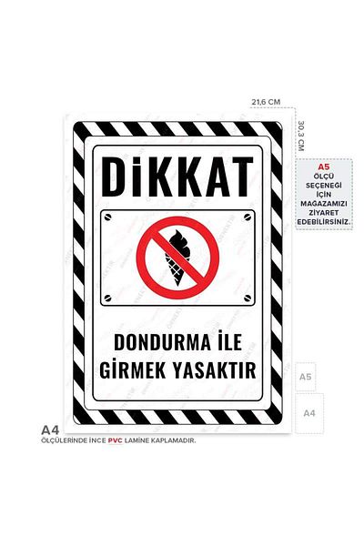 Posterya Ul02642-A4 - It Is Forbidden to Enter with Ice Cream Warning Sign (21,6×30,3cm)