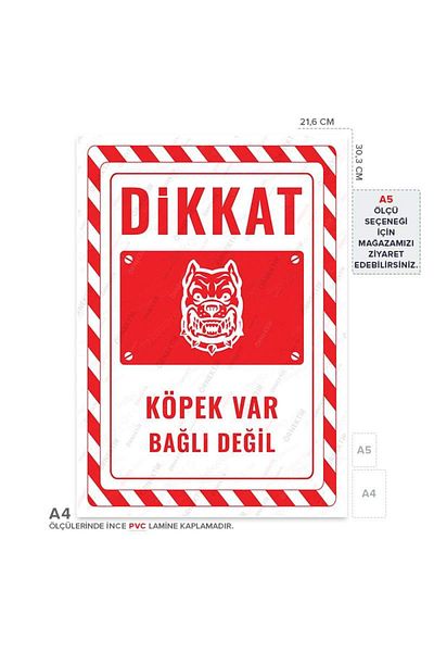Posterya Ul02583-A4 - Caution Dog Not Tied Warning Sign (21.6×30.3cm)