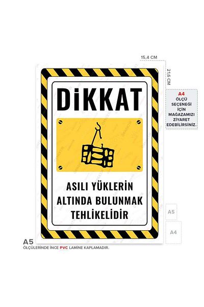 Posterya Ul02819-A5 - Hanging under Loads Is Dangerous Warning Sign (15.4×21.6cm)