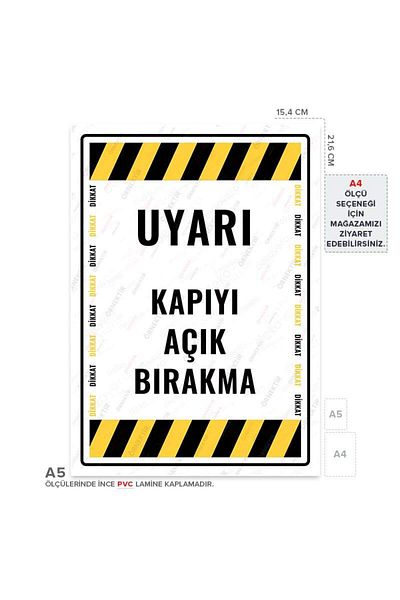 Posterya Ul01700-A5 - Warning Sign for Opening the Door (15,4×21,6cm)