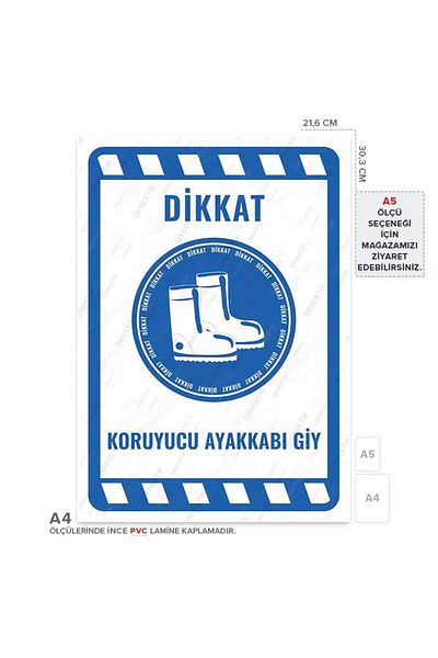 Posterya Ul01970-A4 - Protective Shoe Wear Warning Sign (21,6×30,3cm)