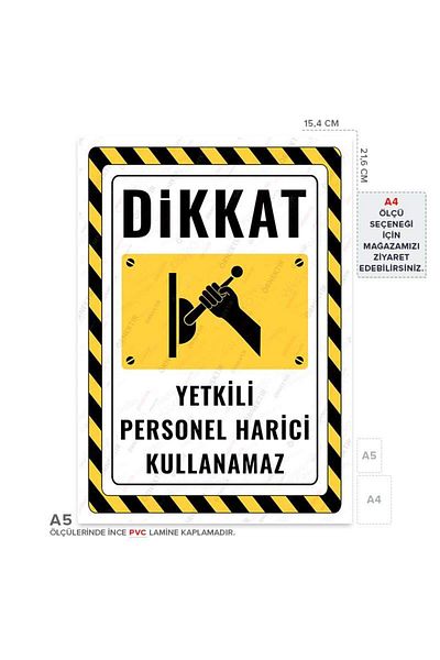 Posterya Ul02341-A5 - Authorized Personnel Not Use External Warning Sign (15,4×21,6cm)